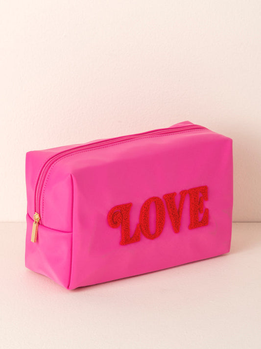 Shiraleah “Cara” Love Large Cosmetic Pouch-Pink