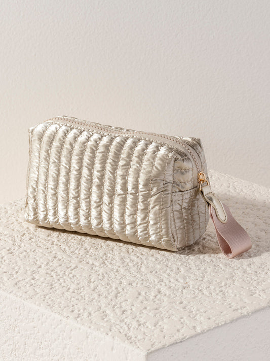 Shiraleah "Logan" Small Boxy Cosmetic Pouch-Gold