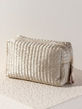 Shiraleah "Logan" Large Boxy Cosmetic Pouch-Gold