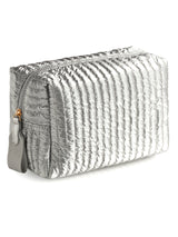 Shiraleah "Logan" Large Boxy Cosmetic Pouch-Silver