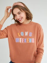 Shiraleah "Long Weekend" Sweatshirt-Rust