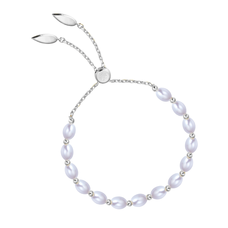 Natalie Wood Designs Pearl Layering Bracelet-Silver