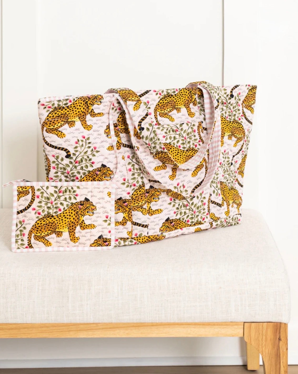 Printfresh "Bagheera" Weekend Bag with Pouch-Blush