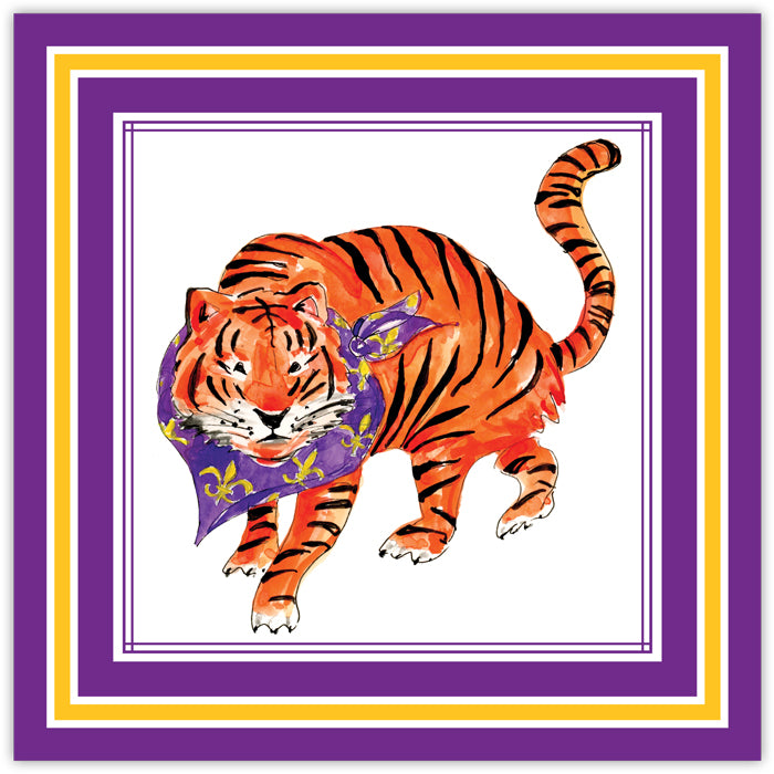 Rosanne Beck Cocktail Napkins- Purple Prowling Tiger