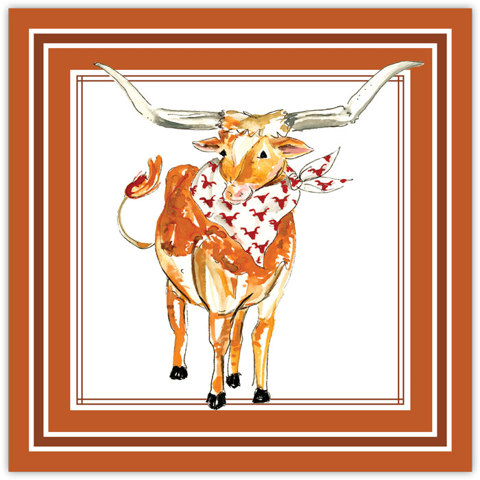 Rosanne Beck Cocktail Napkins - White Longhorn