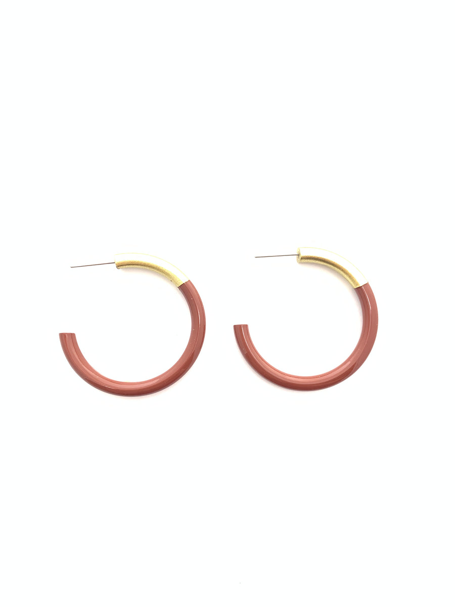 Accessory Jane "Liz" Medium Hoops-Brown
