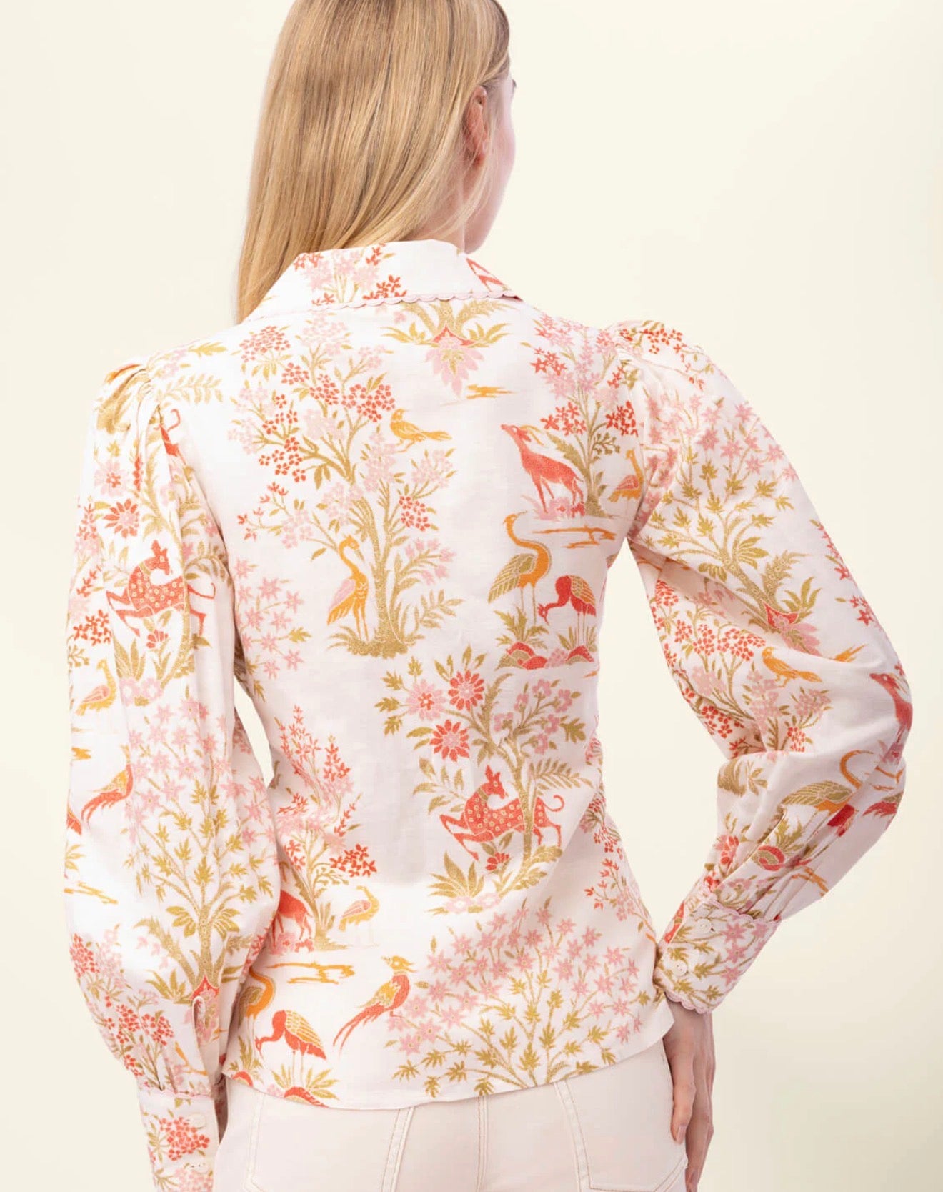 Spartina 449 "Gloria" Blouse- Castillo Toile Cream