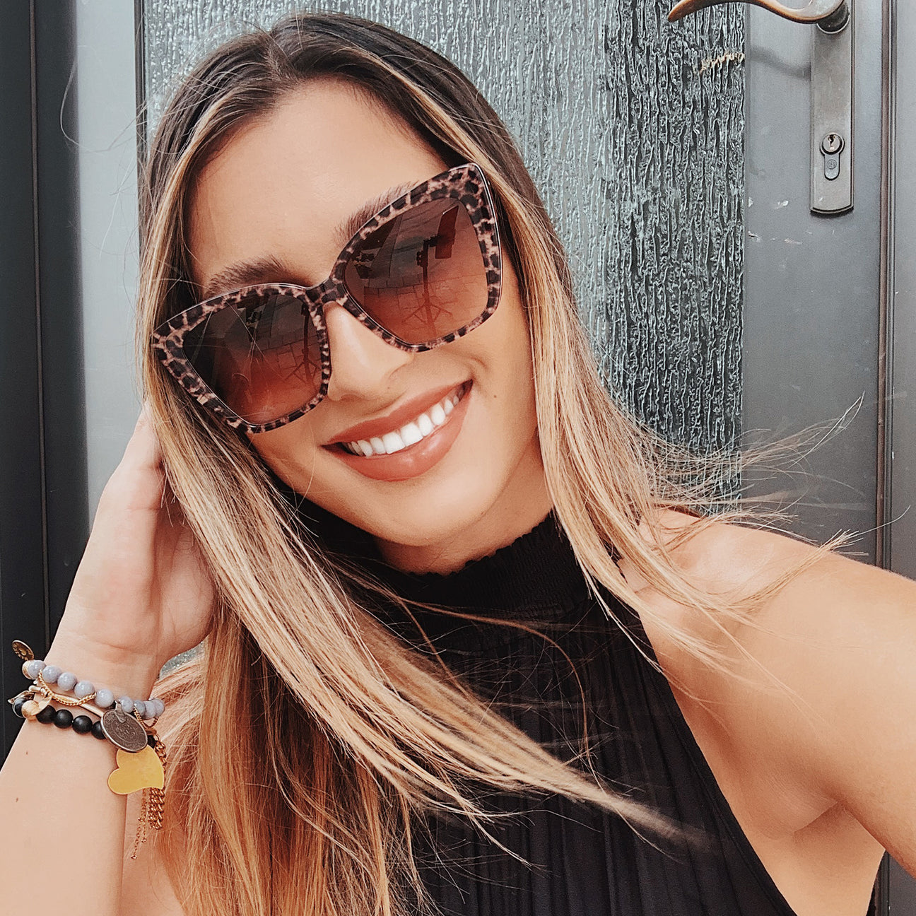 Diff Eyewear "Becky II" Leopard Tortoise + Brown Gradient
