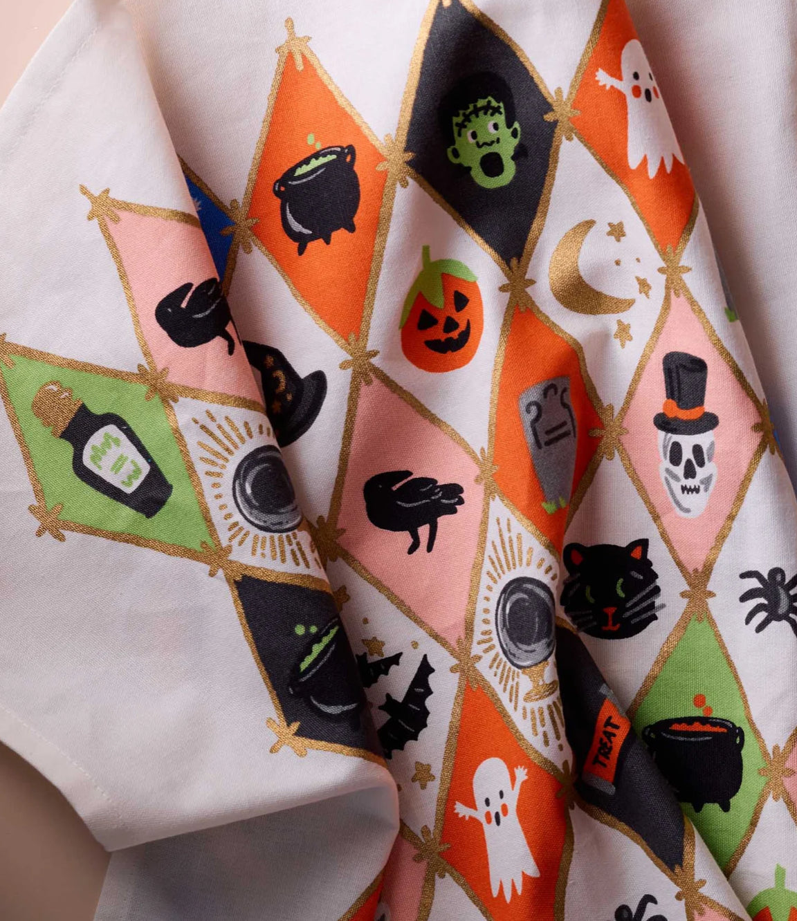 Rifle Paper Co. "Halloween Argyle" Tea Towel