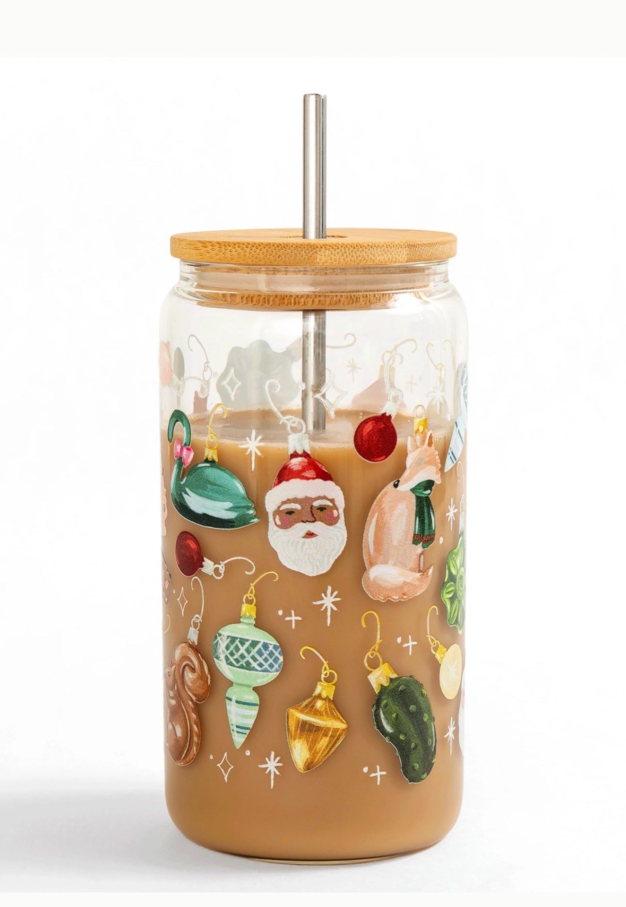 1 Canoe 2 "Around the Tree" Glass Can with Straw