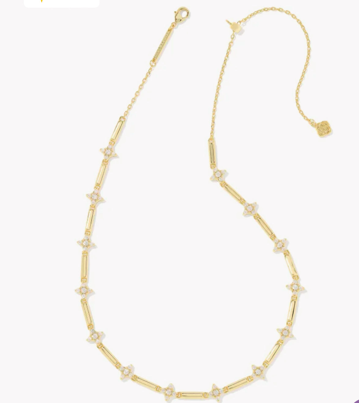 Kendra Scott Holland Strand Necklace - Gold White Crystal