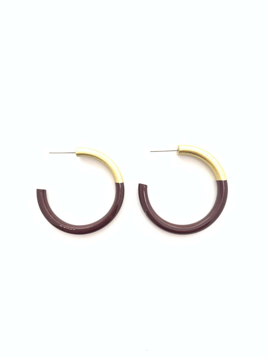Accessory Jane "Liz" Medium Hoop-Dark Maroon