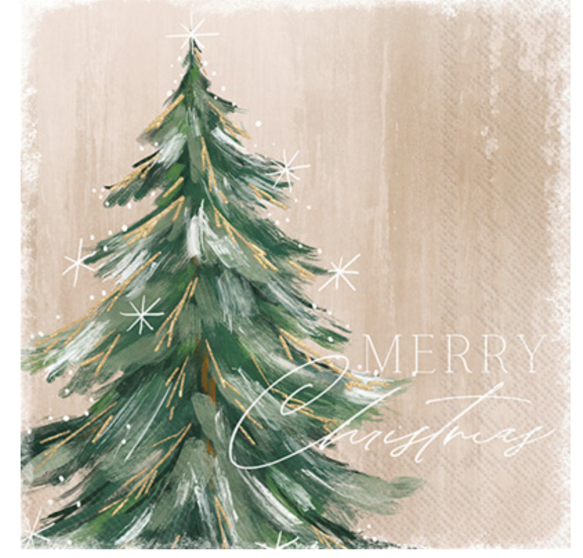 Cocktail Napkins-Gilded Painterly Tree 20ct.