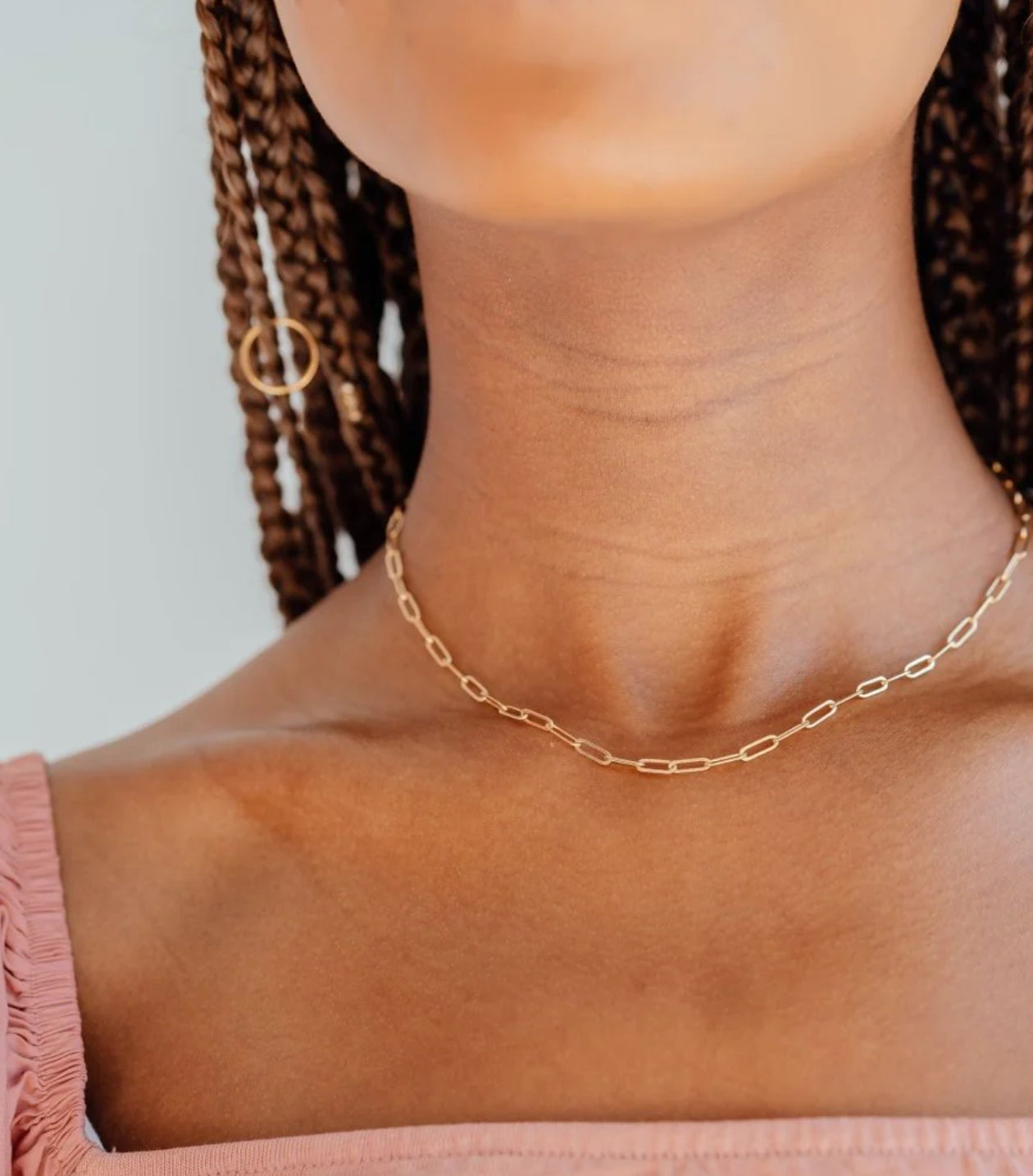 LeMel “Callie” Paperclip Chain Necklace-Gold