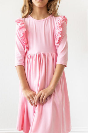 Mila & Rose Ruffle Twirl Dress-Bubblegum Pink