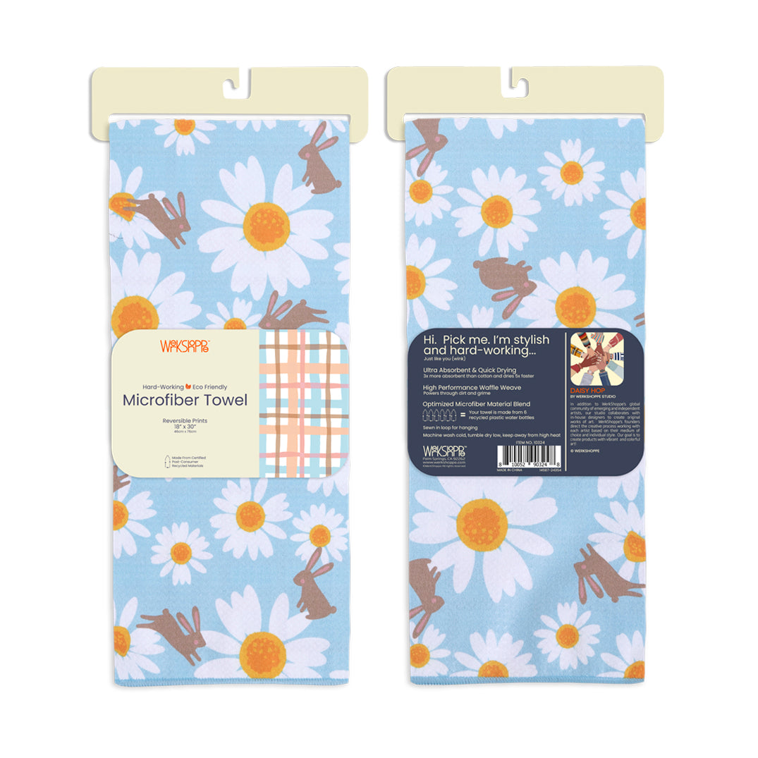 WerkShoppe "Daisy Hop" Microfiber Tea Towel