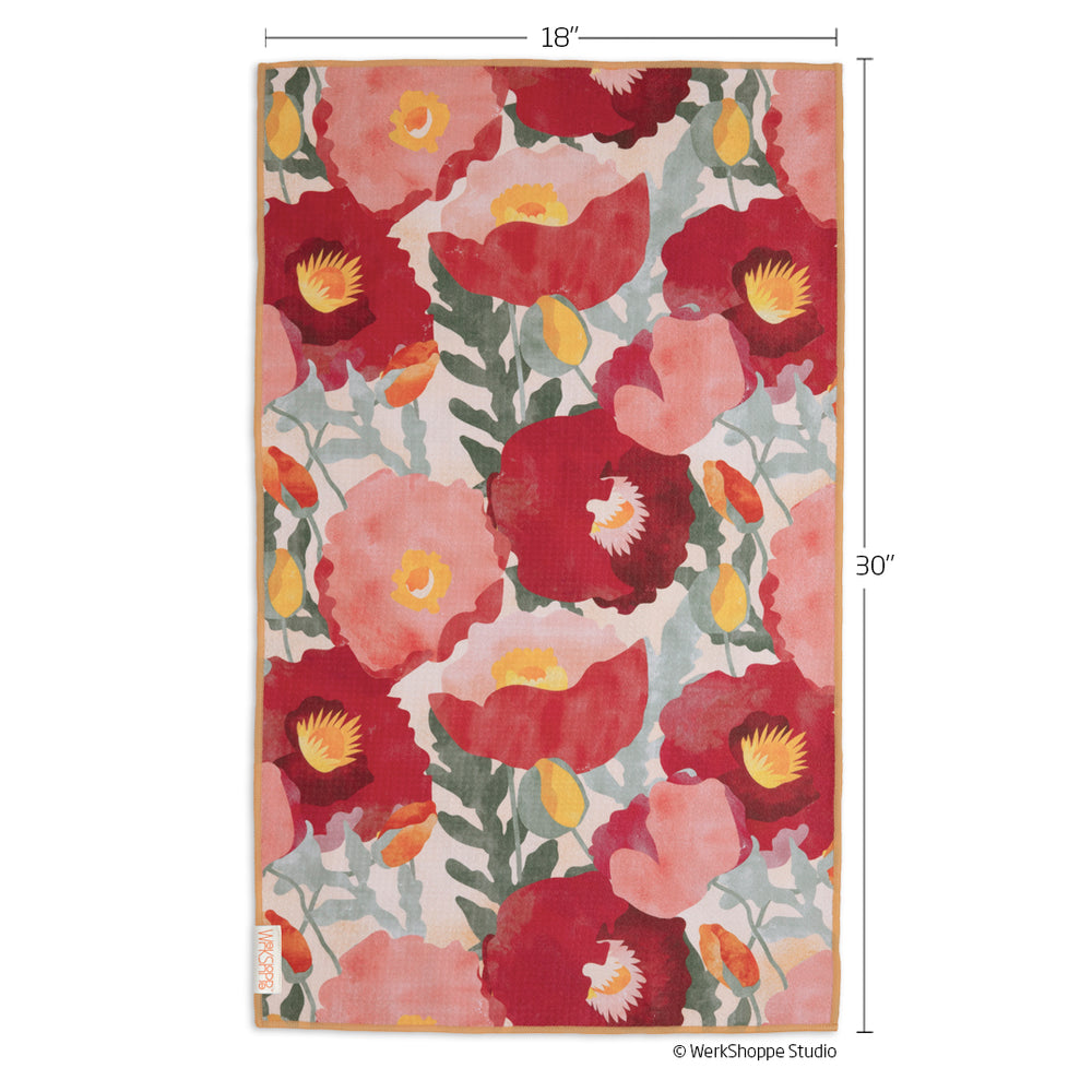 WerkShoppe Microfiber Towel- Abstract Poppies