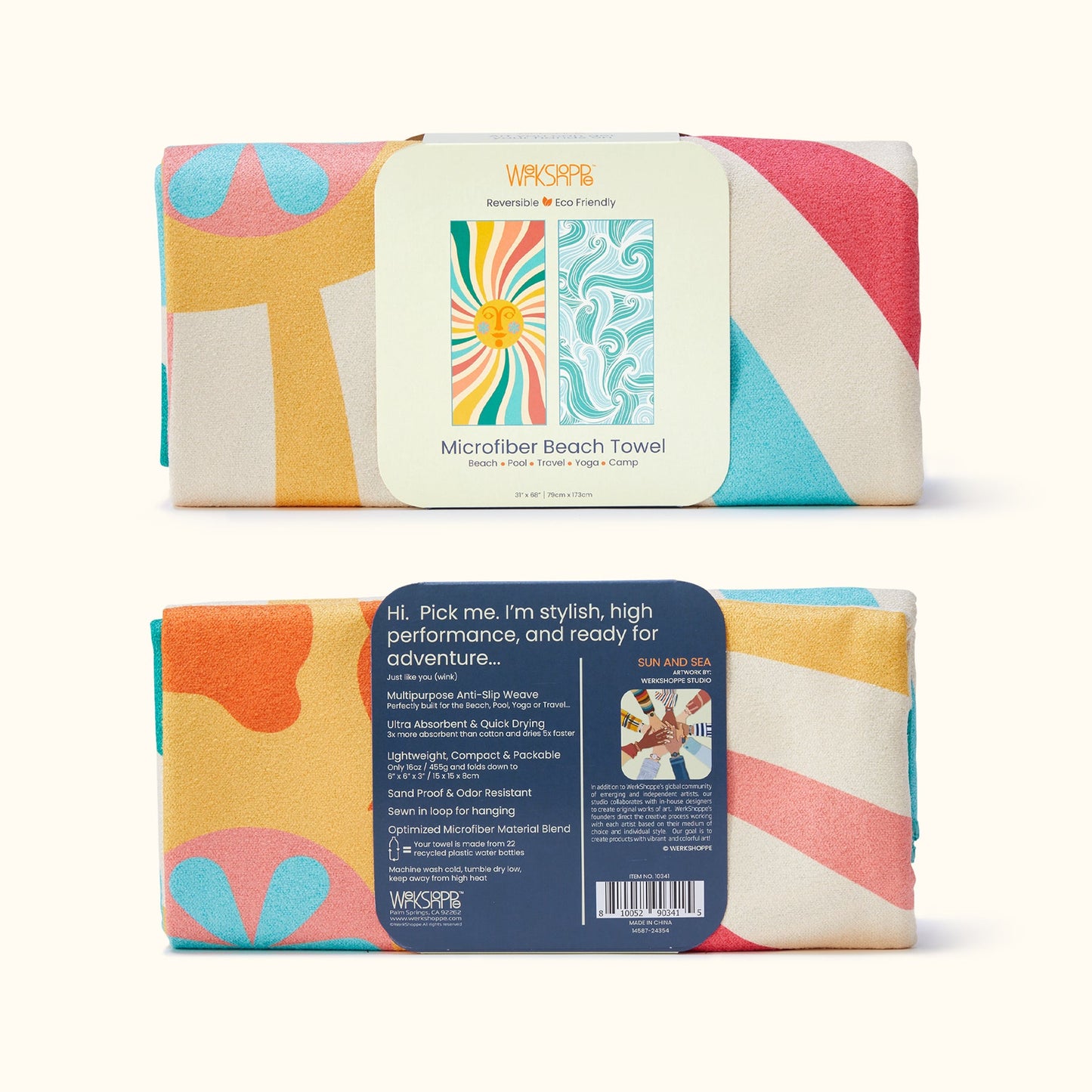 WerkShoppe “Sun And Sea” Microfiber Go Big Towel