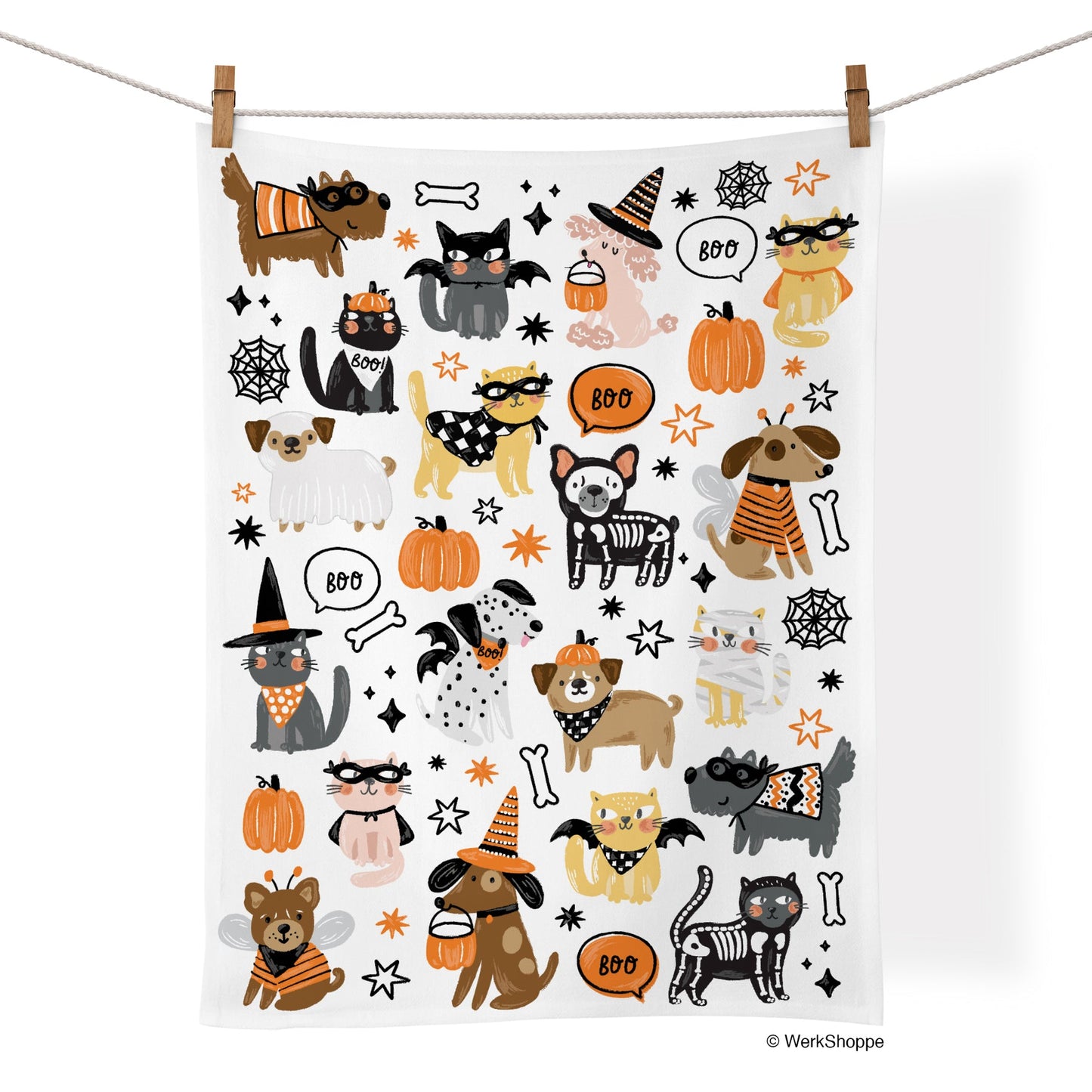 WerkShoppe “Pumpkin Patch” 100% Cotton Tea Towel