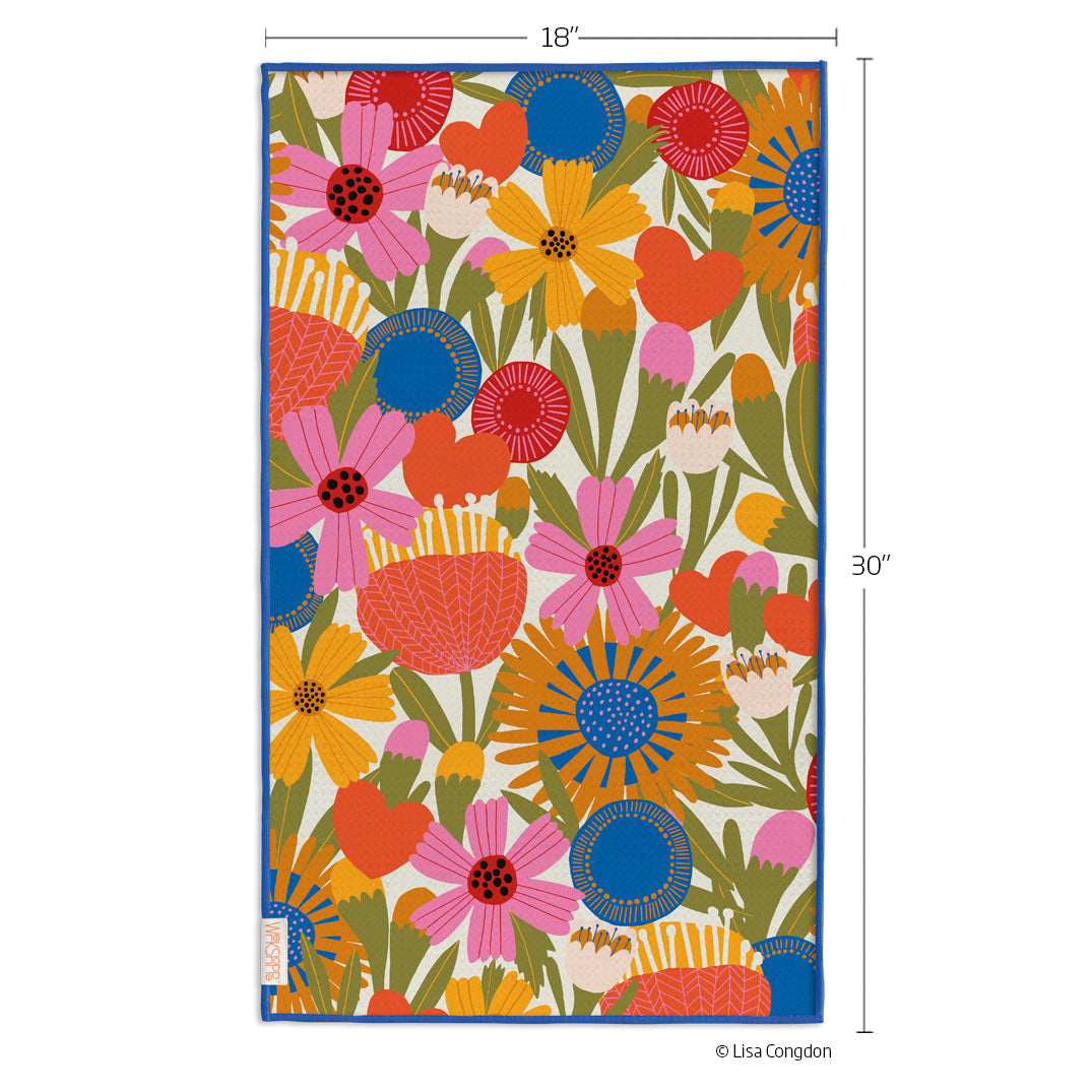 WerkShoppe "Jolies Fleurs" Microfiber Kitchen Towel