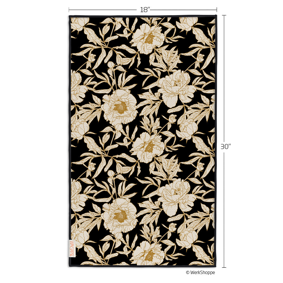 WerkShoppe "Ivory Roses" Microfiber Kitchen Towel