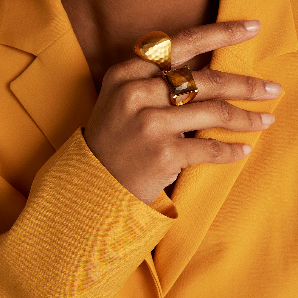 Dean Davidson "Nomad" Statement Gemstone Plaza Ring-Tiger's Eye