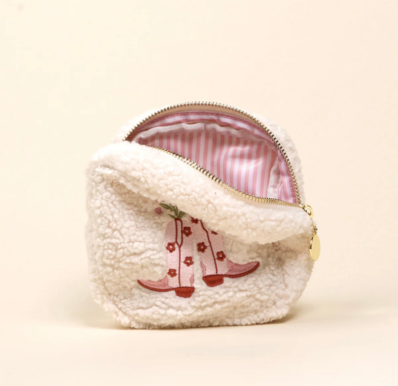The Darling Effect Sunny Teddy Pouch-Square Cowgirl Boots
