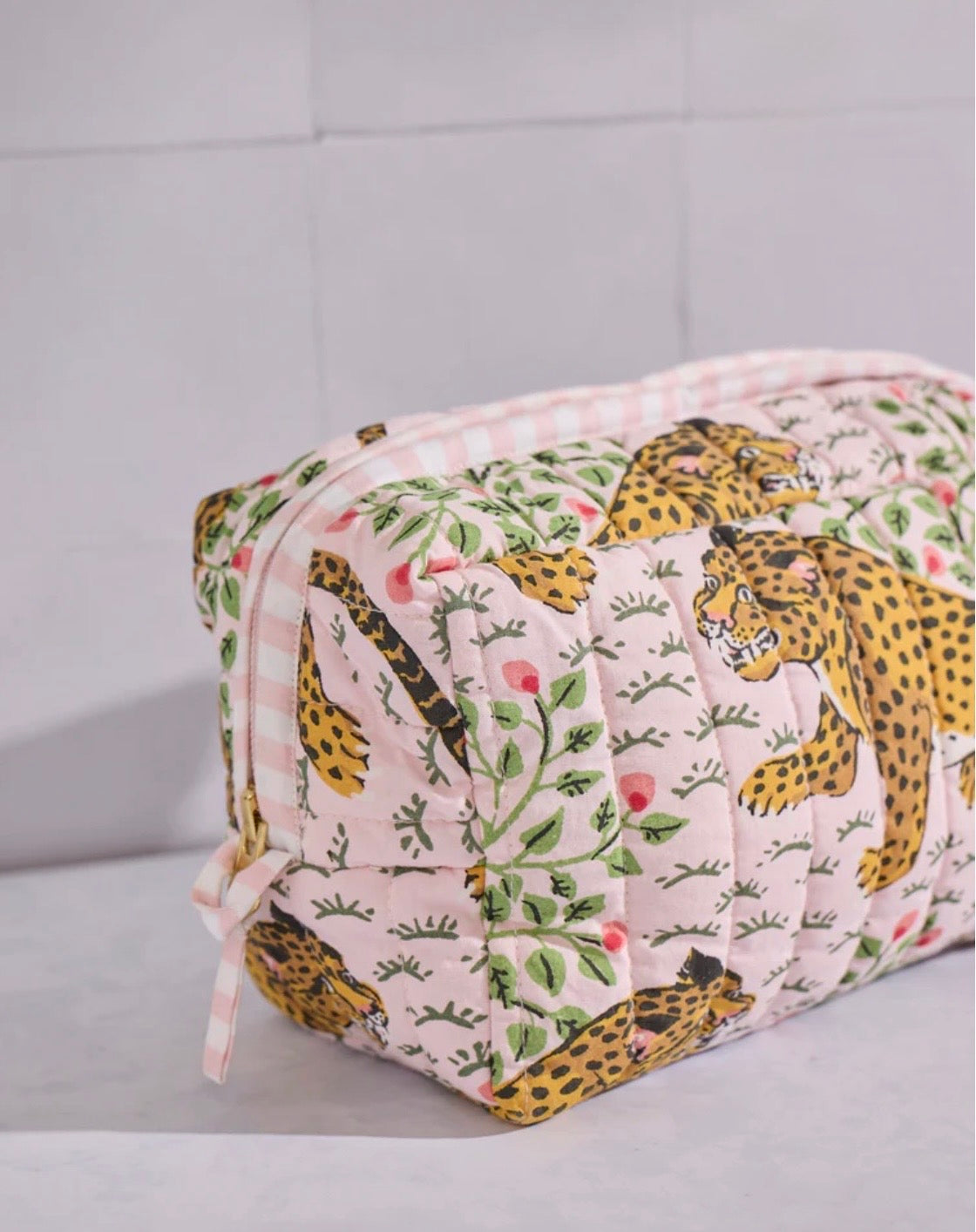 Printfresh "Bagheera" Quilted Pouch-Blush