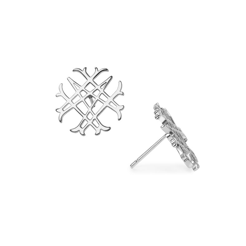 Natalie Wood Designs "Logo" Stud Earrings-Silver