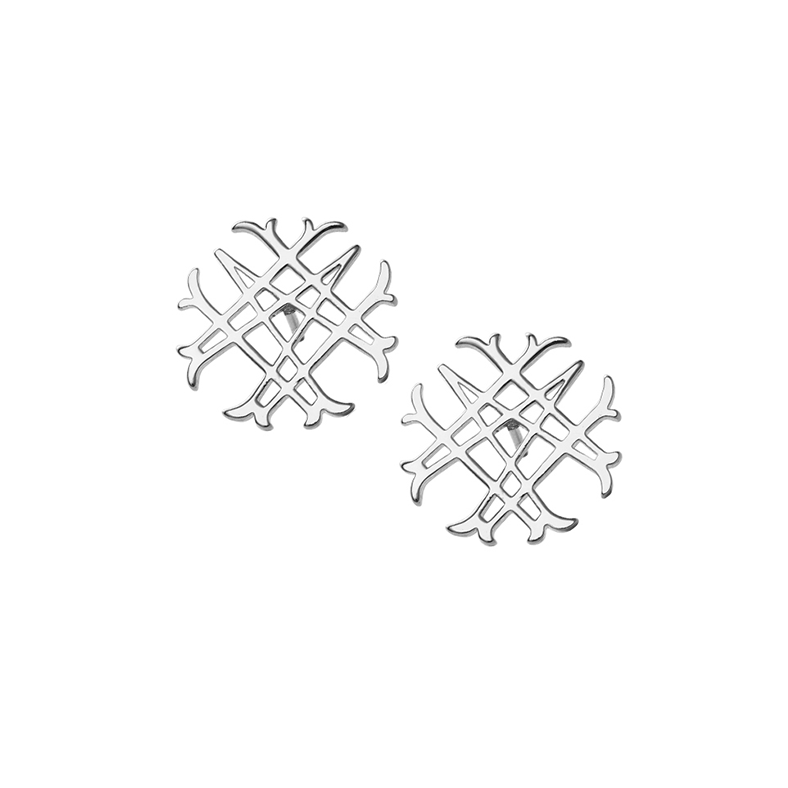 Natalie Wood Designs "Logo" Stud Earrings-Silver