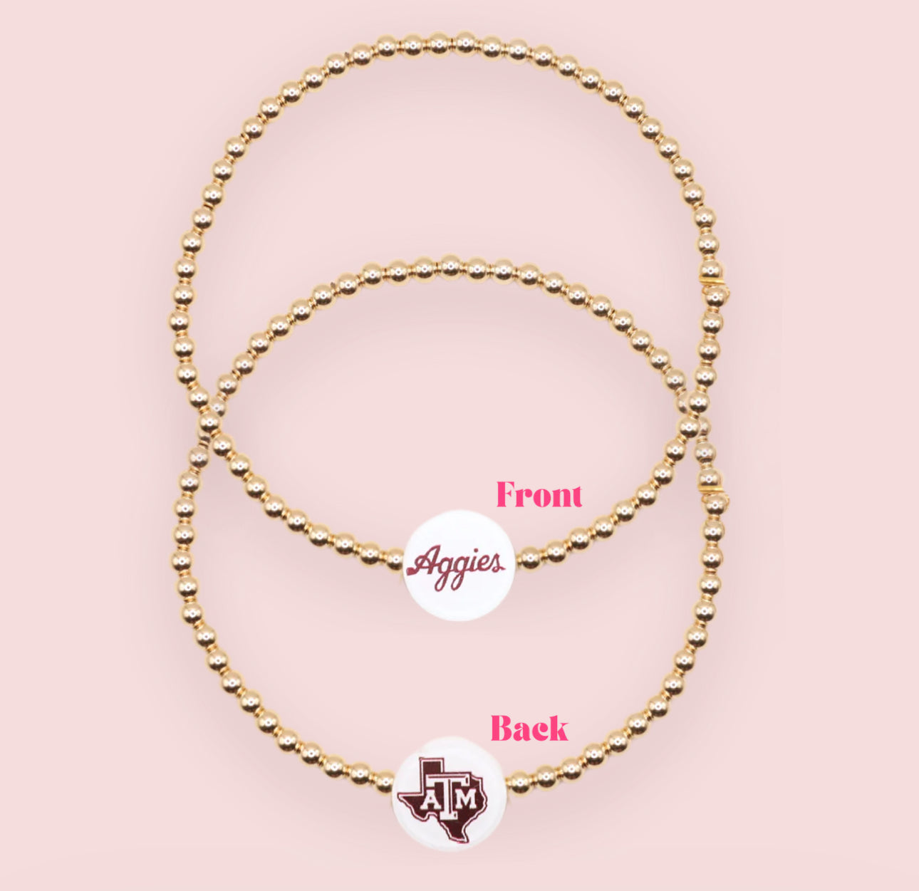 Beaded Blondes "TAMU/Aggies Logo" Sprinkle Bracelet Stack-Standard 6.75"