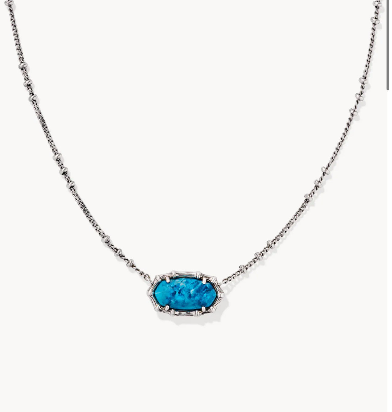 Kendra Scott Elisa Bamboo Pendant Necklace-Silver Varigated Indigo