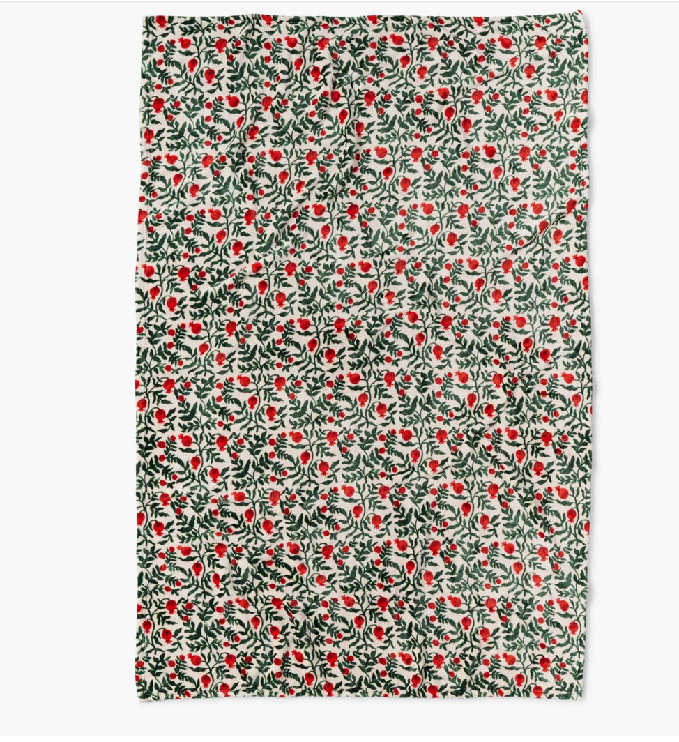 Rifle Paper Co. "Christmastide Pomegranate" Fleece Blanket