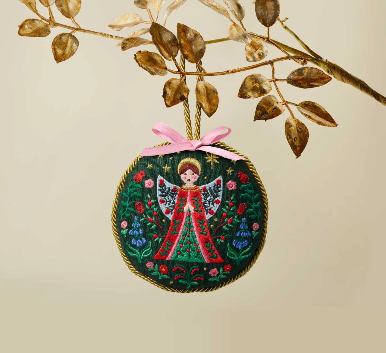 Rifle Paper Co. "Angel" Embroidered Ornament