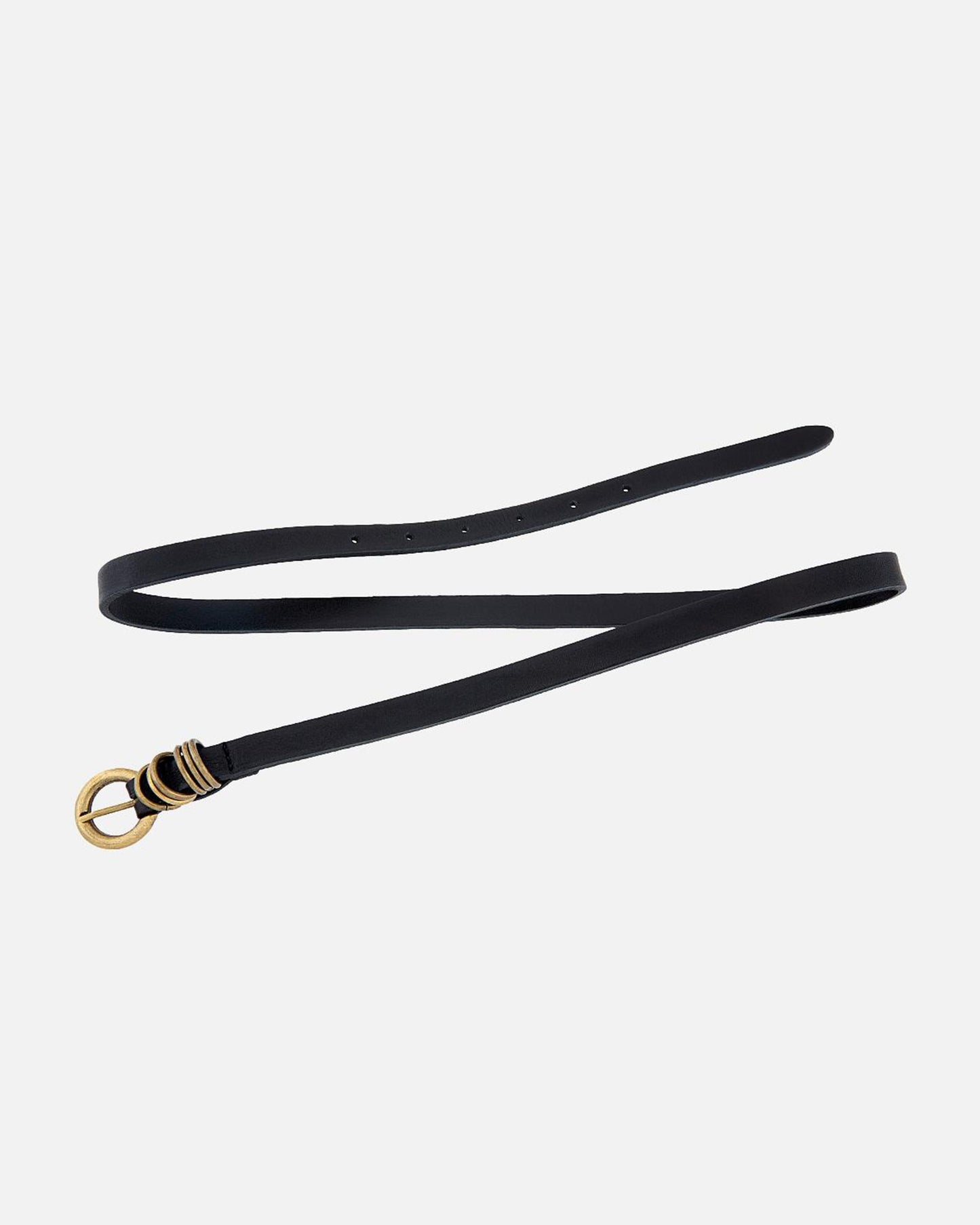 Amsterdam Heritage “Alie” | Skinny Leather Belt- Black