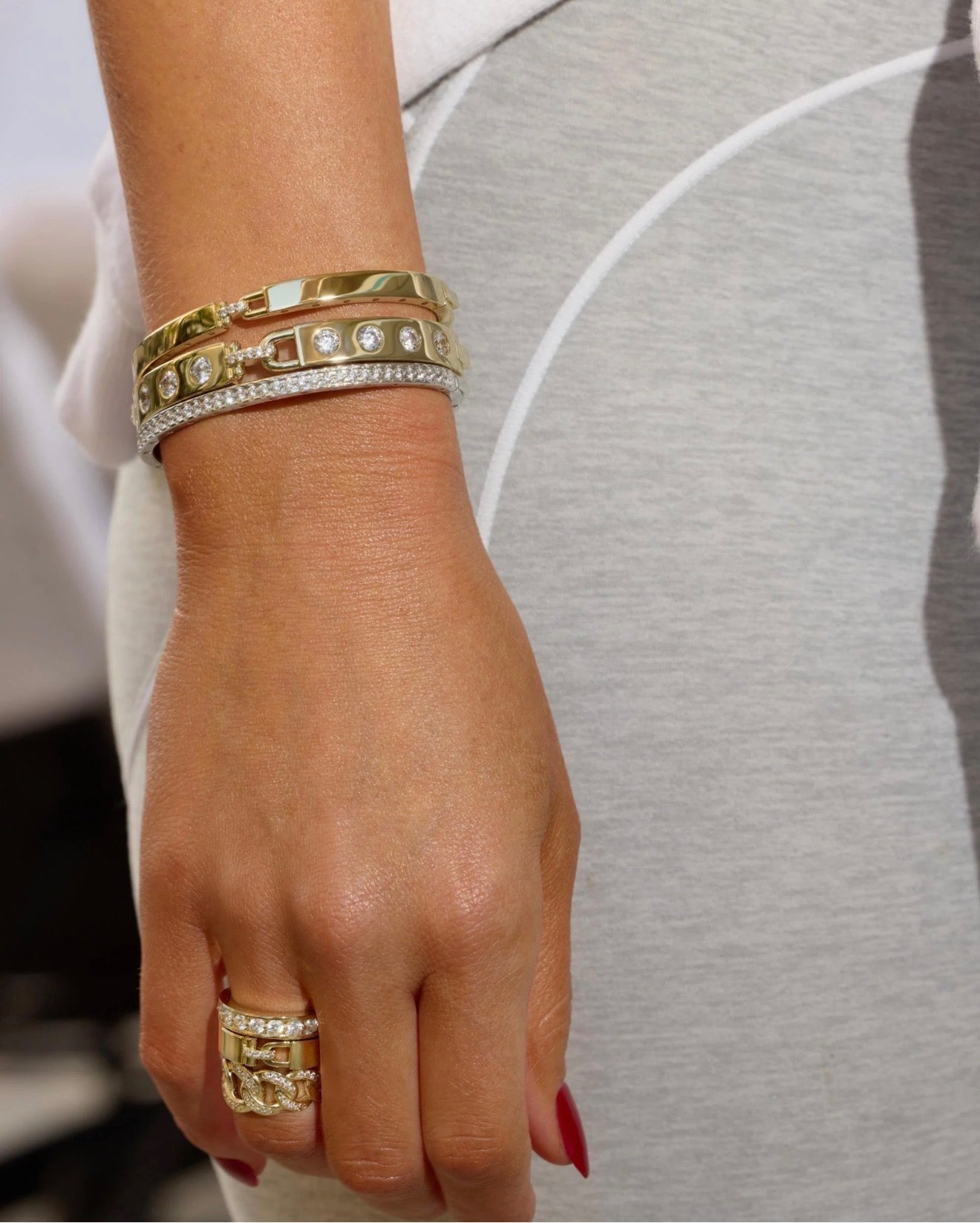 Melinda Maria “Ashley” Lock Cuff-Gold/White