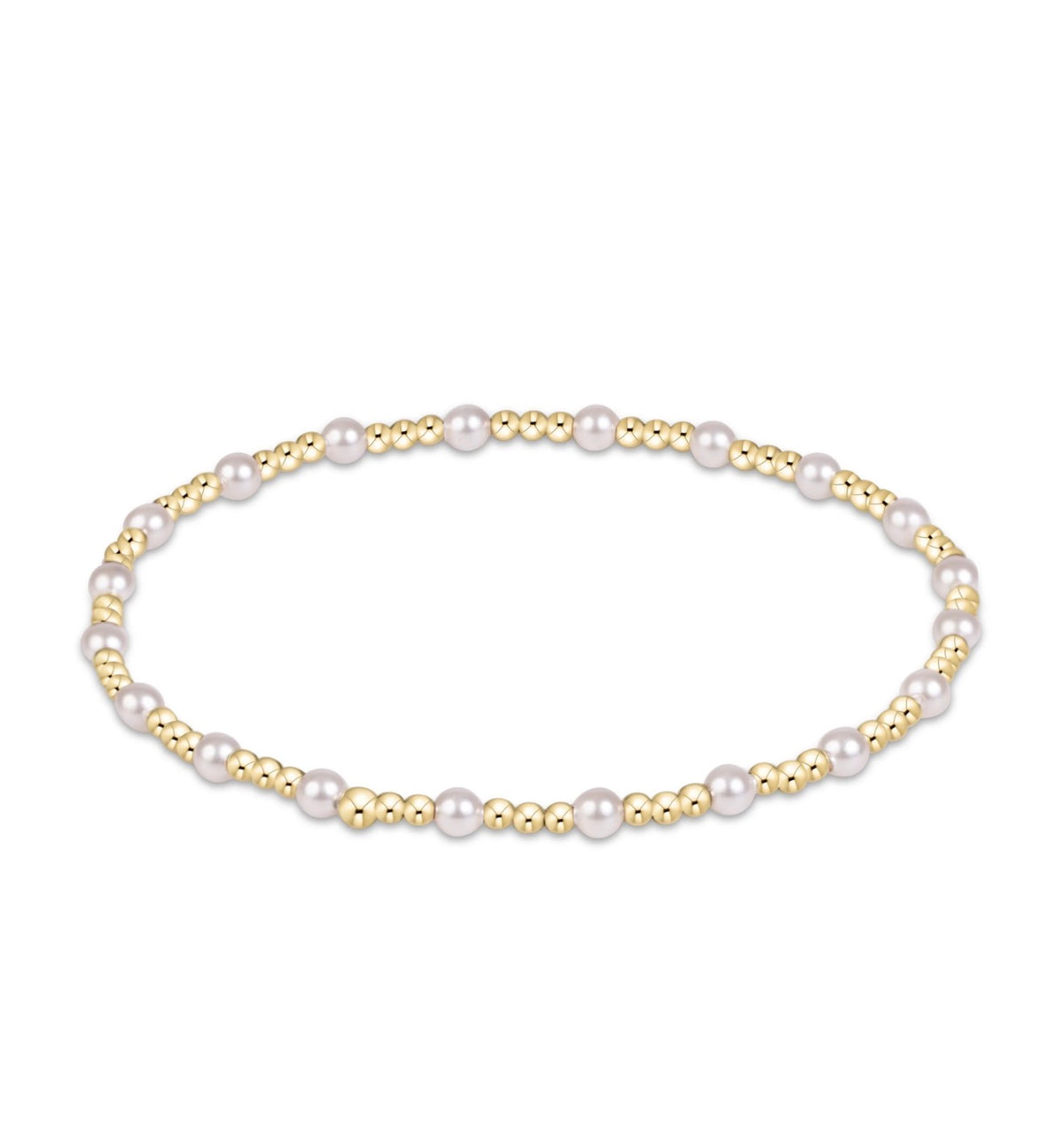 Enewton EGIRL “Classic Sincerity” Pattern 3mm Bead Bracelet- Pearl