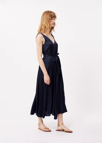 FRNCH "Achouak" Woven Dress-Bleu Marine