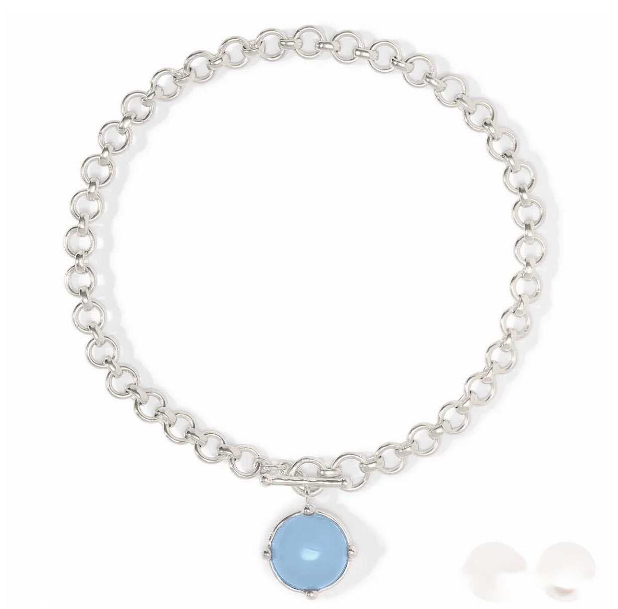 Julie Vos “Honeybee” Demi Necklace-Silver/Iridescent Clear Crystal