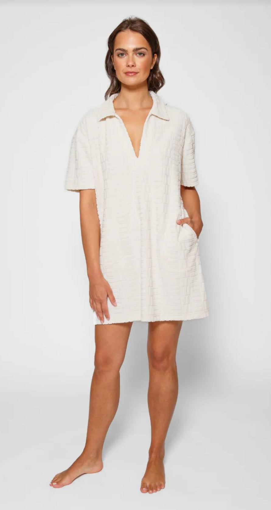 Koy Resort "Malibu" Oversized Polo Shirt-Sand