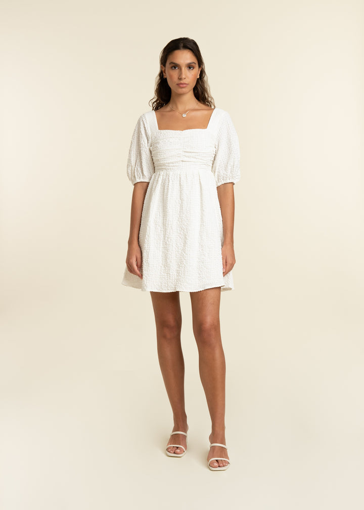 FRNCH "Emy" Woven Dress-Blanc