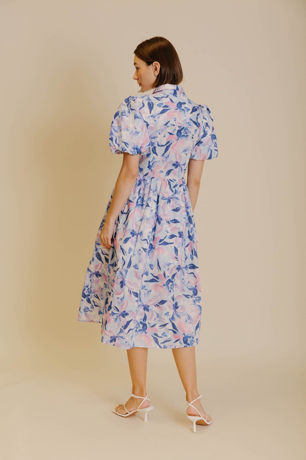 Aureum Printed Shirt Dress- Blue/Purple