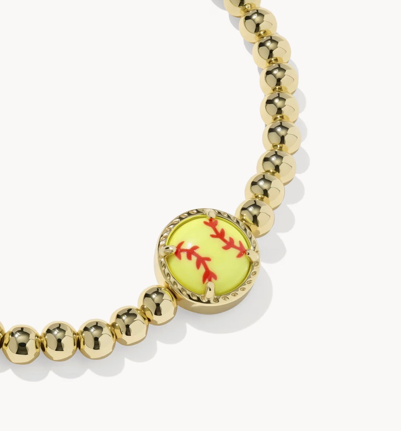 Kendra Scott Softball Stretch Bracelet-Gold Chartreuse Magnesite