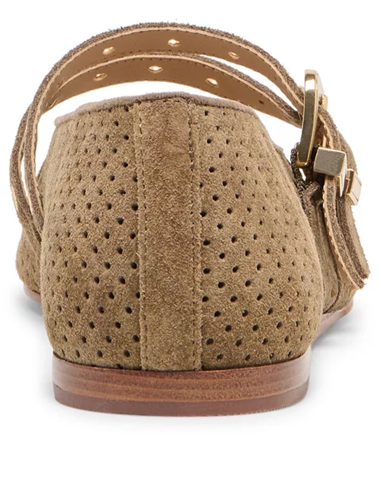 Dolce Vita "Baylee" Grommet Ballet Flats-Olive Perforated Suede