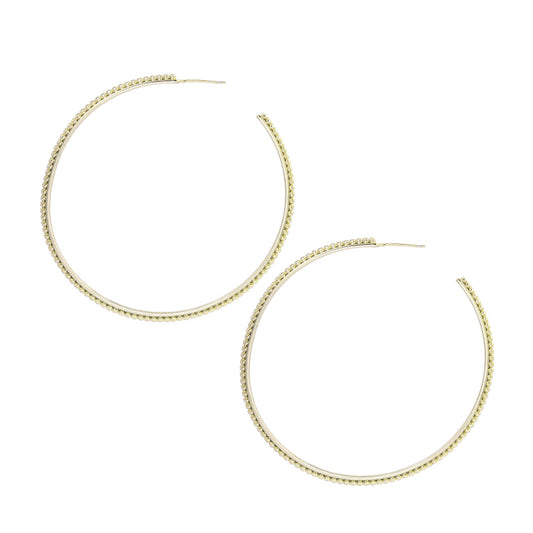Natalie Wood Designs Large Beaded Hoops-Gold