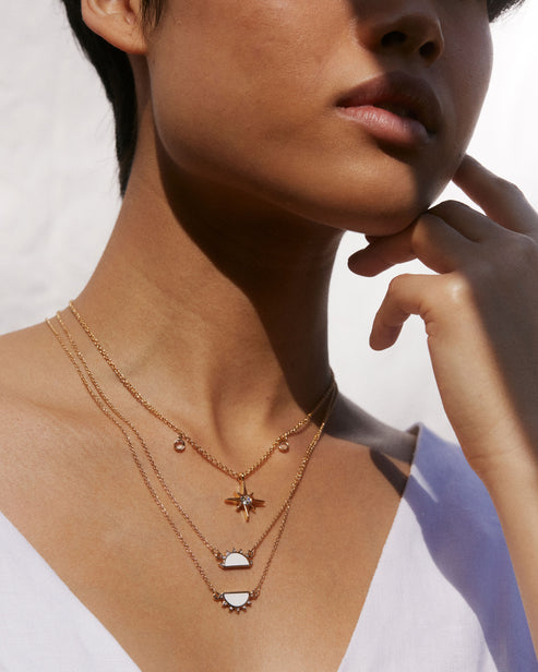 Bryan Anthonys "You Are My Sunshine" Necklace Set-Gold/White