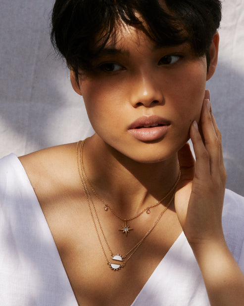 Bryan Anthonys "You Are My Sunshine" Necklace Set-Gold/White