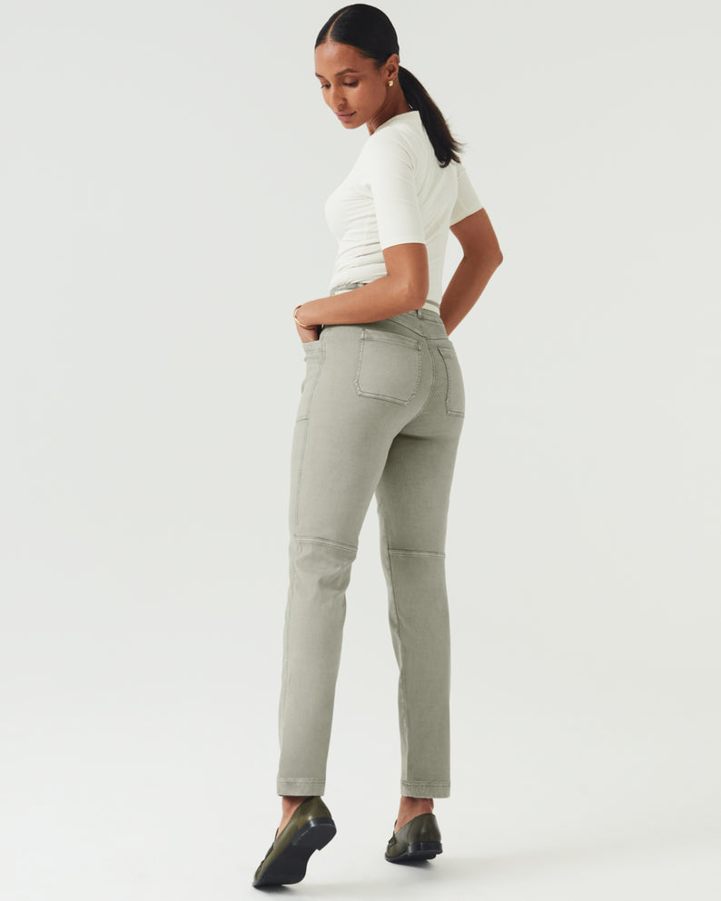 Spanx Stretch Twill Straight Leg Pant-Olive Oil
