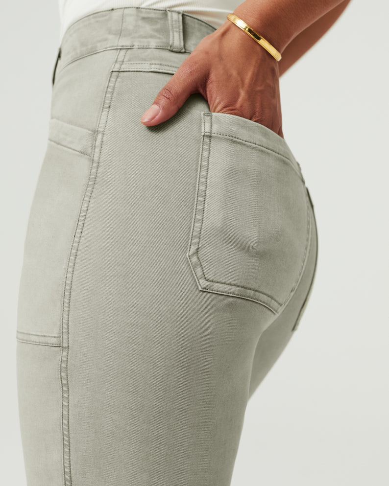 Spanx Stretch Twill Straight Leg Pant-Olive Oil