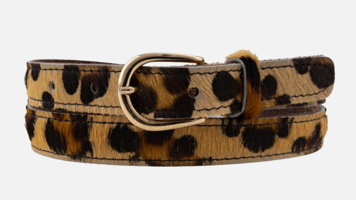 Amsterdam Heritage "Dania" Skinny Cow Hair Belt